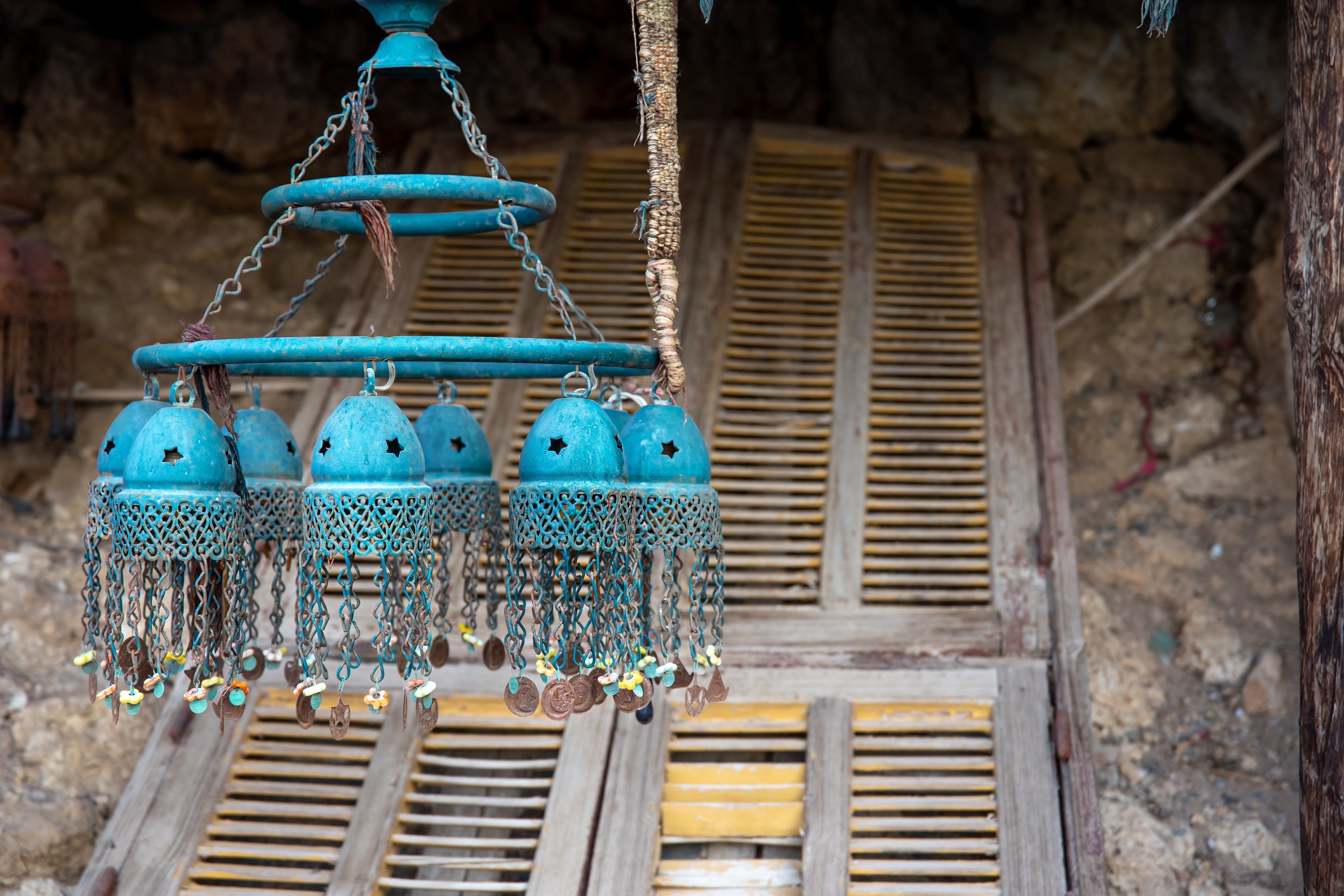 Multiple hanging windbells