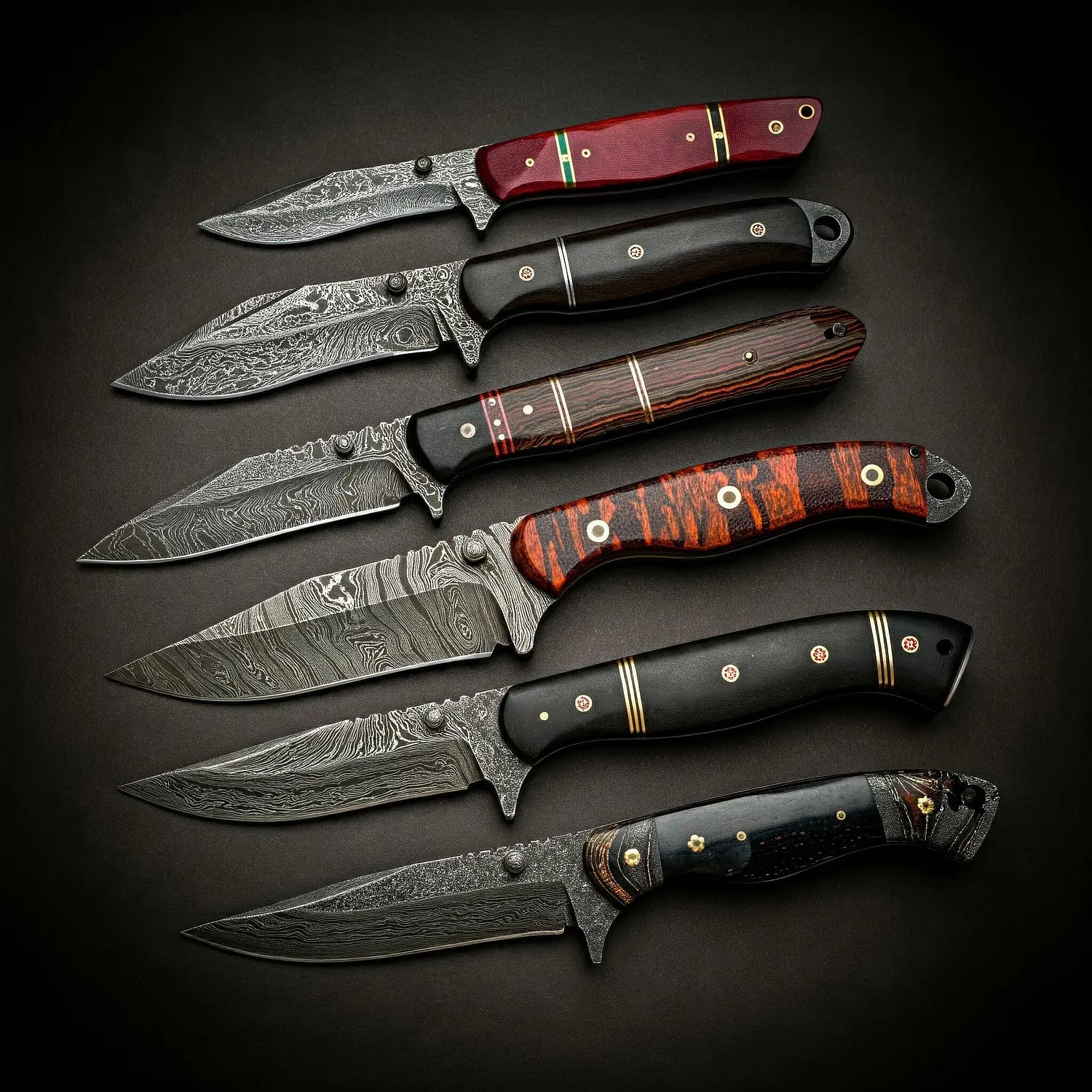 Handcrafted Damascus Knives and Cutlery with beautiful handles
