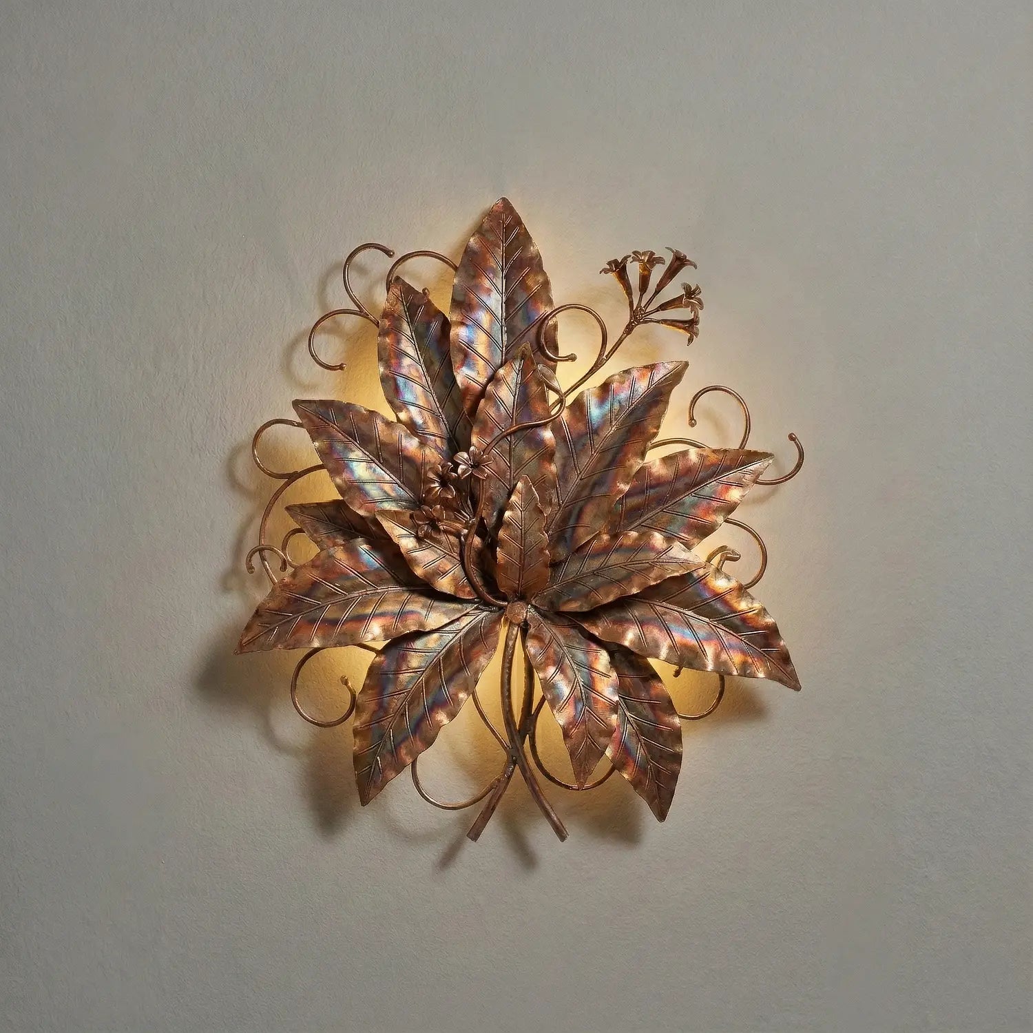 Summer Harvest wall sconce in torched-copper finish.