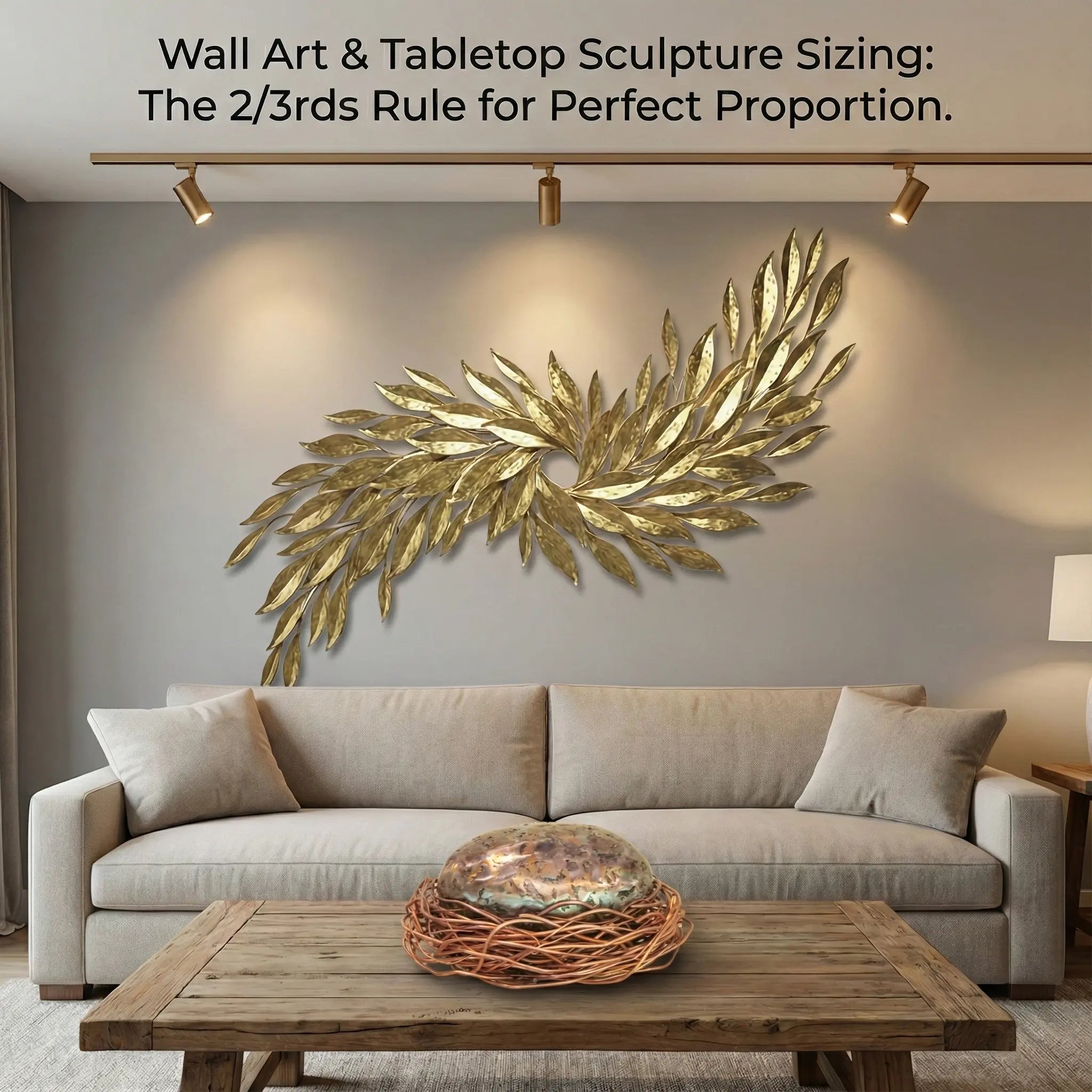 The 2/3rds Perportion Rule for Wall Art Sculpture Sizing
