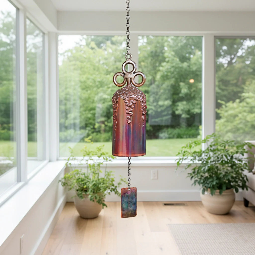 Wind Bell Chimes, Wind Chimes, and Mission Bells, Hand Crafted at the Lago Luna Metal Art Studio.
