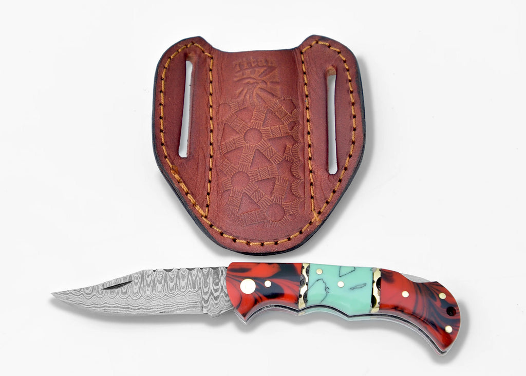 Damascus Steel Collector Edition Pocket Knife