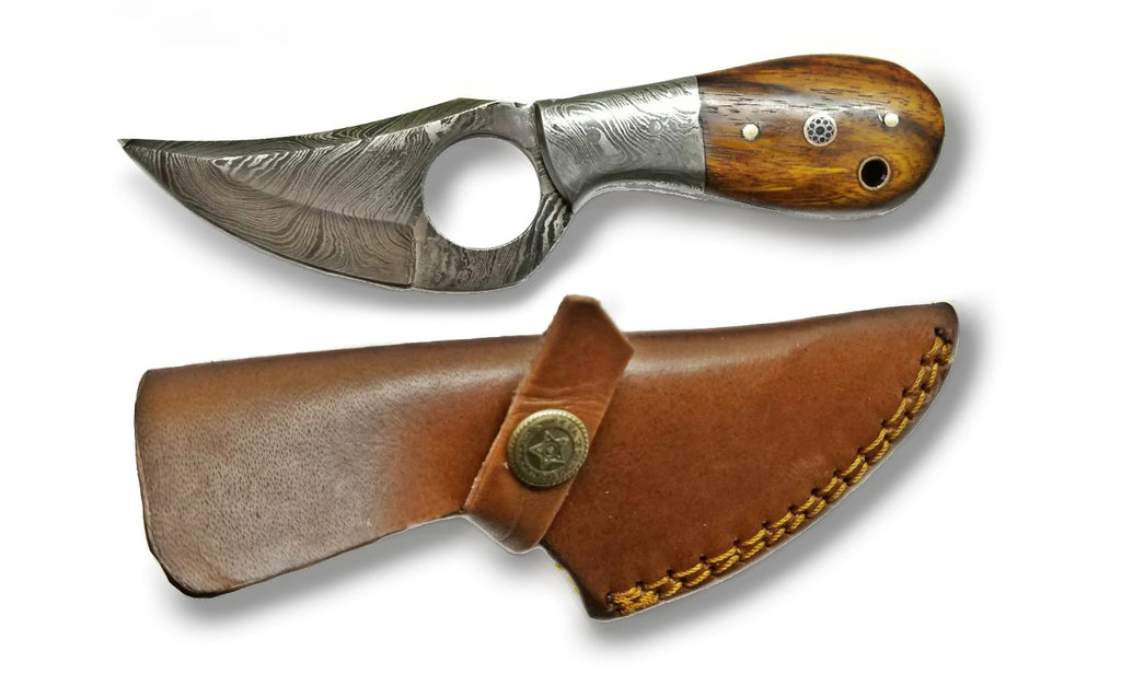 Damascus Steel Karambit Knife with Walnut Handle