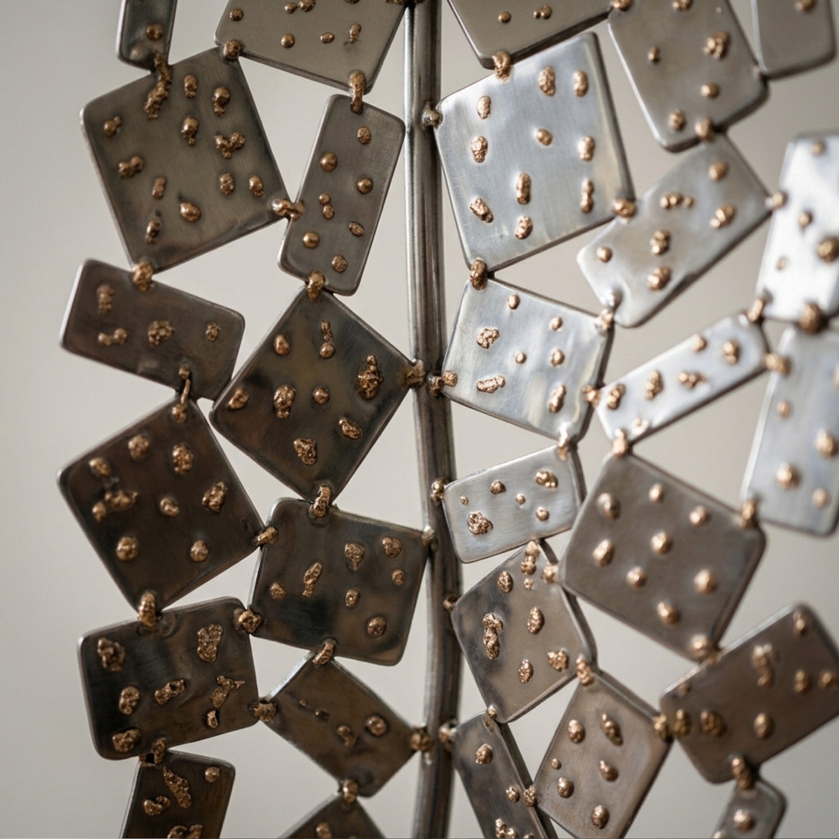 Close-up of tabletop sculpture titled Prometheus. 